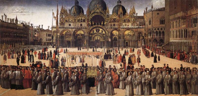BELLINI, Gentile Procession in Piazza San Marco oil painting picture